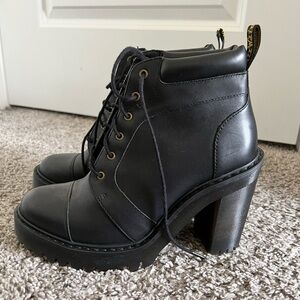 Dr. Martens Black Heeled Boots with Chunky Heel